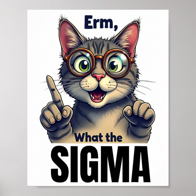 Erm What The Sigma Funny Cat Lovers  Poster (Front)