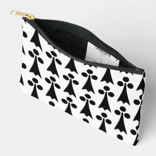 Ermine Pattern, Mediaeval Pattern, Black on White Accessory Pouch