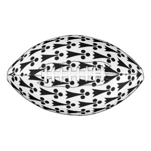 Ermine Pattern, Mediaeval Pattern, Black on White American Football
