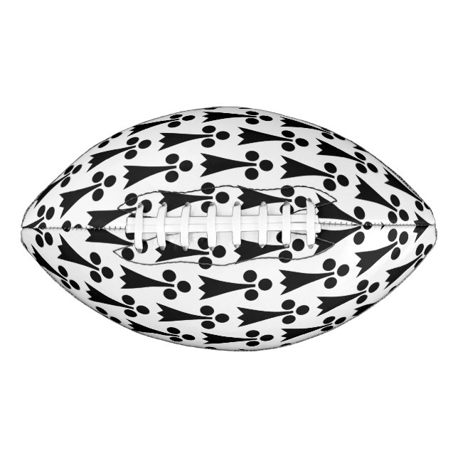 Ermine Pattern, Mediaeval Pattern, Black on White American Football (Front)