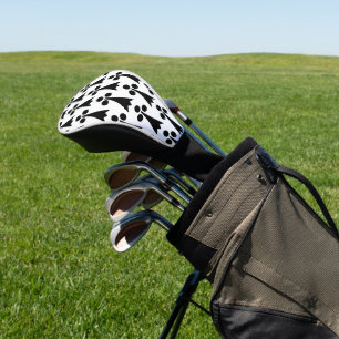 Ermine Pattern, Mediaeval Pattern, Black on White Golf Head Cover