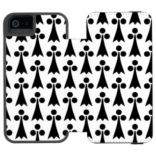 Ermine Pattern, Mediaeval Pattern, Black on White Incipio Watson™ iPhone 5 Wallet Case