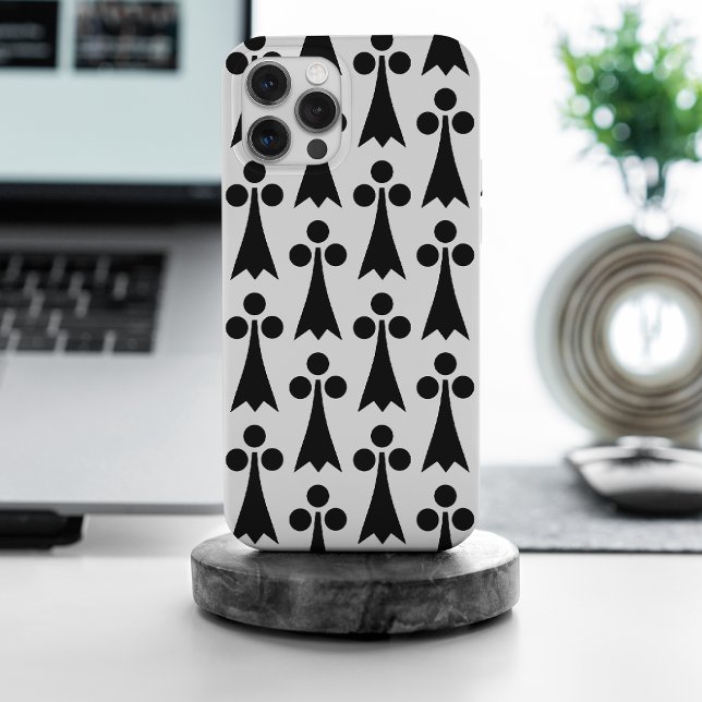 Ermine Pattern, Mediaeval Pattern, Black on White iPhone Case (Creator Uploaded)