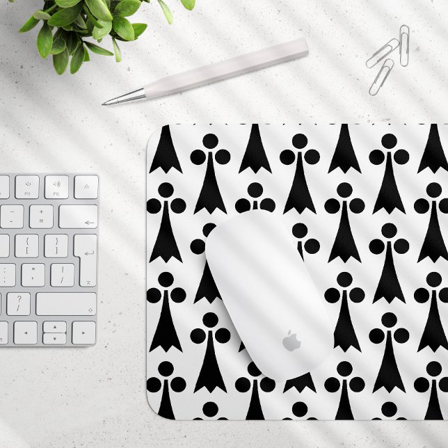 Ermine Pattern, Mediaeval Pattern, Black on White Mouse Mat (Creator Uploaded)