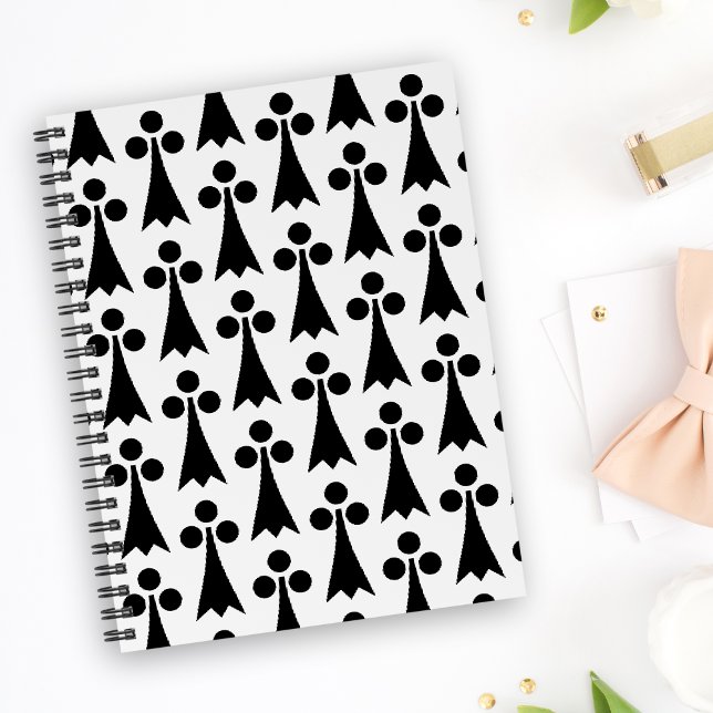 Ermine Pattern, Mediaeval Pattern, Black on White Notebook (Creator Uploaded)