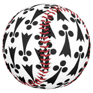 Ermine Pattern, Mediaeval Pattern, Black on White Softball
