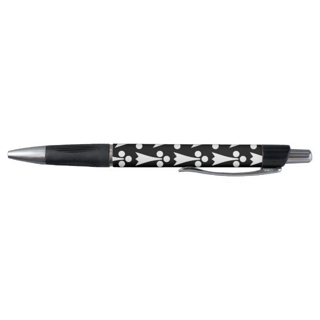 Ermine Pattern, Mediaeval Pattern, White on Black (Bottom)