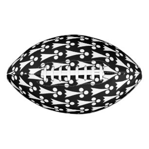 Ermine Pattern, Mediaeval Pattern, White on Black American Football