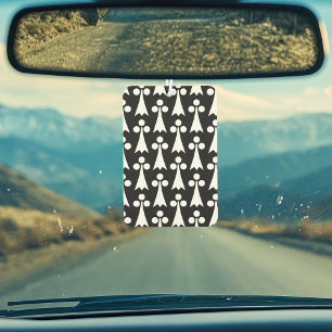 Ermine Pattern, Mediaeval Pattern, White on Black Car Air Freshener