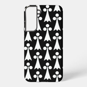 Ermine Pattern, Mediaeval Pattern, White on Black Samsung Galaxy Case