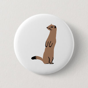 Ermine - Stoat - Weasel 6 Cm Round Badge