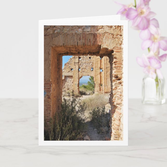 Ermita de Santa Bárbara Ruins in Lliria, Valencia Card (Orchid)
