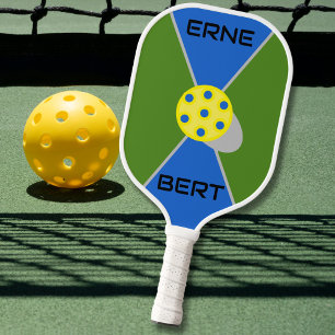 Erne & Bert Yellow Ball Green/Blue Pickleball Paddle