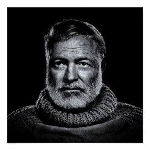 Ernest Hemingway classic portrait  Poster