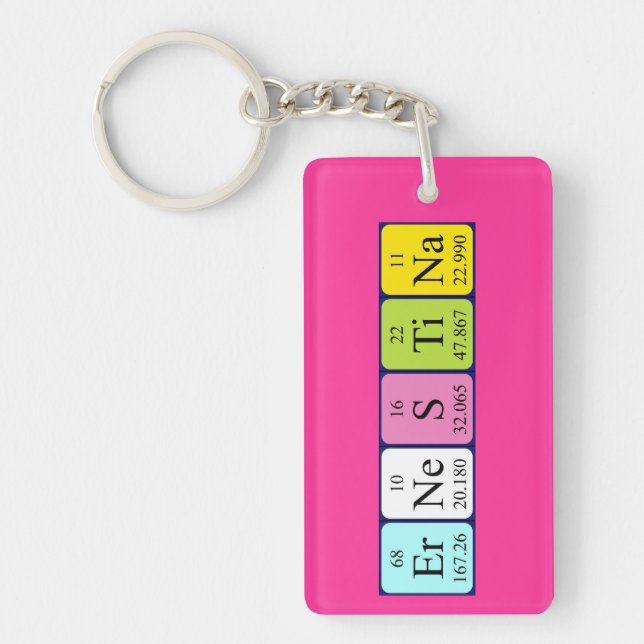 Ernestina periodic table name keyring (Front)