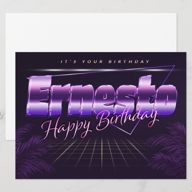 Ernesto Name First Name pura retro card Birthday (Front/Back)
