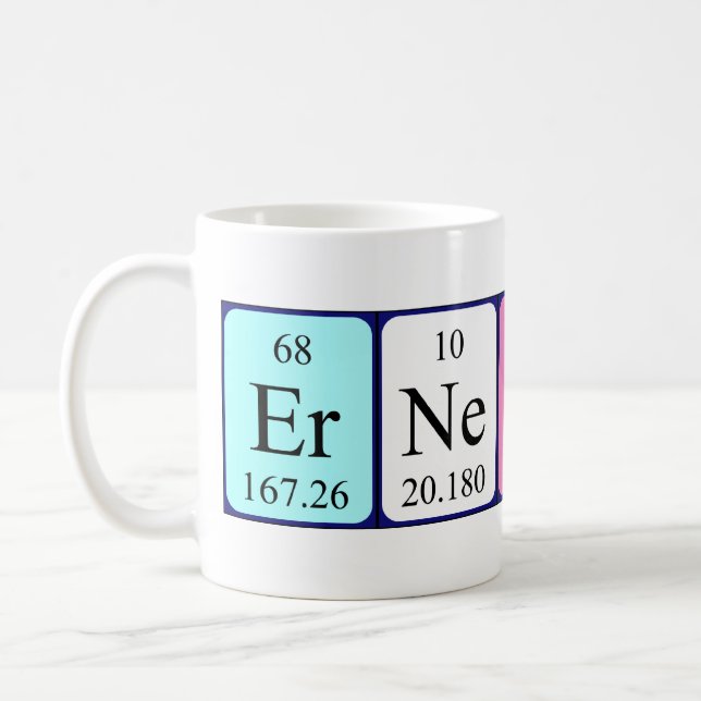 Ernesto periodic table name mug (Left)