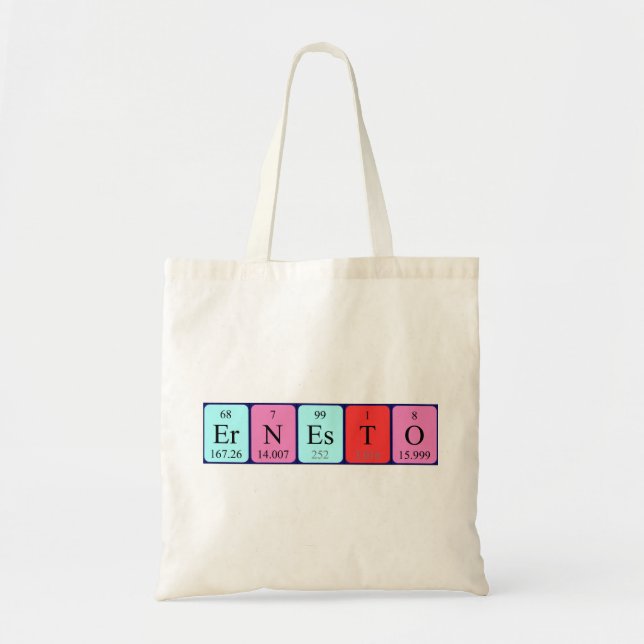 Ernesto periodic table name tote bag (Front)