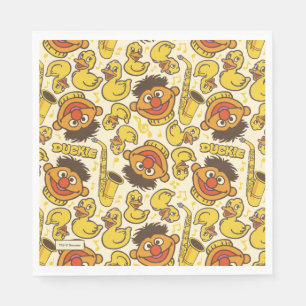 Ernie and Rubber Duckie Pattern Napkin