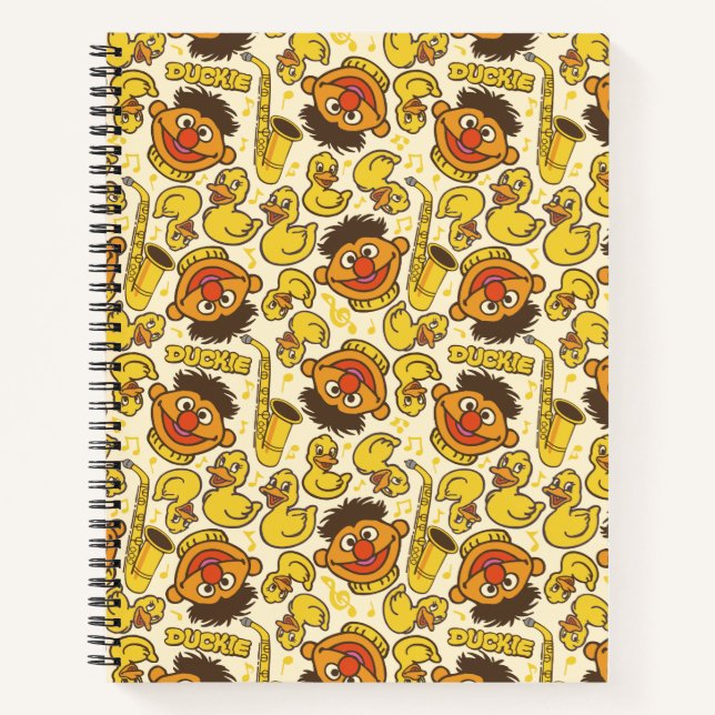 Ernie and Rubber Duckie Pattern Notebook (Front)