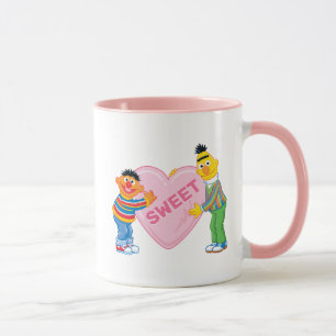 Ernie & Bert Big Valentine's Heart Mug