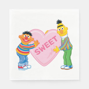Ernie & Bert Big Valentine's Heart Napkin