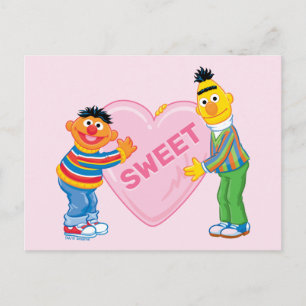 Ernie & Bert Big Valentine's Heart Postcard
