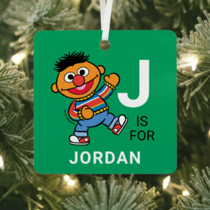 Ernie Personalised Name with Photo Metal Tree Decoration