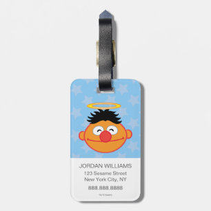 Ernie Smiling Face with Halo Luggage Tag