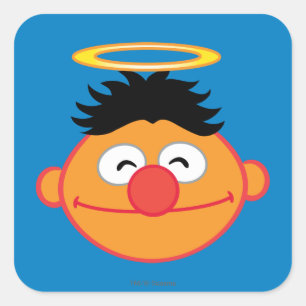 Ernie Smiling Face with Halo Square Sticker