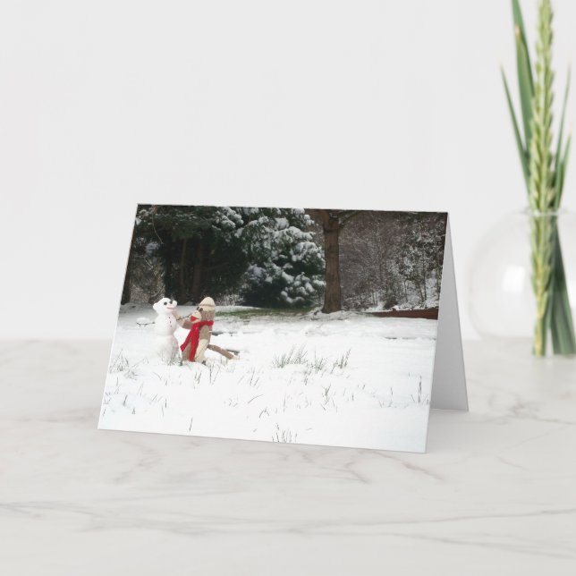 Ernie the Sock Monkey Snowday Holiday Card (Front)