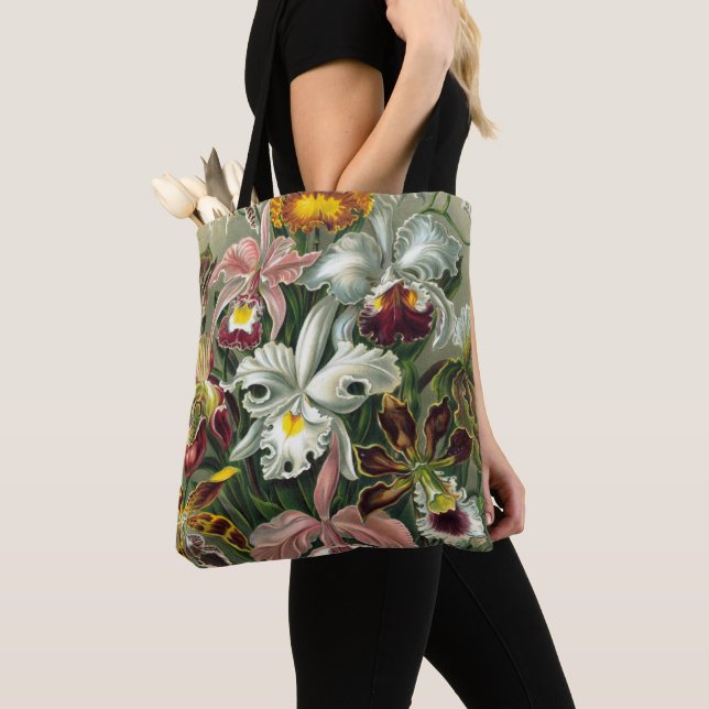 Ernst Haeckel Art Print:Orchidae Oncidiums, tulips Tote Bag (Close Up)