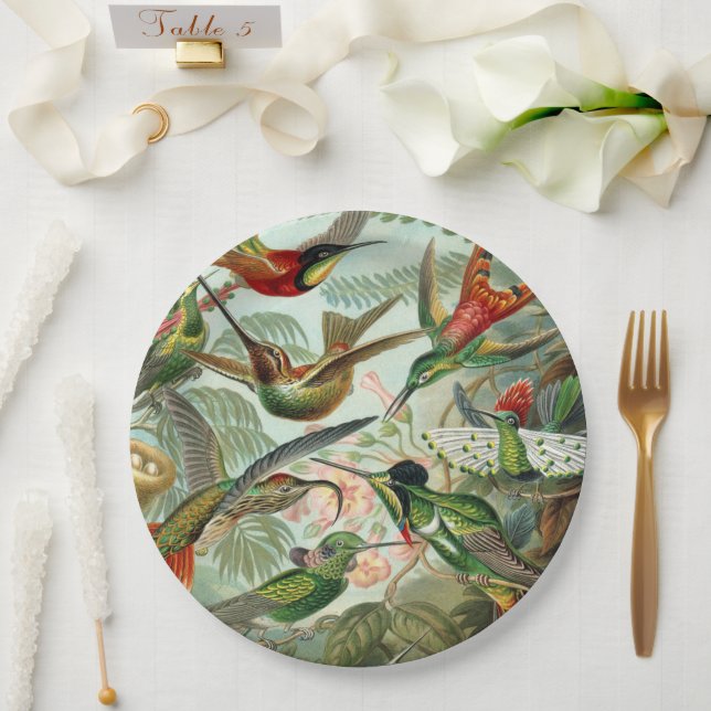 Ernst Haeckel Art Print: Trochilidae Paper Plate (Wedding)