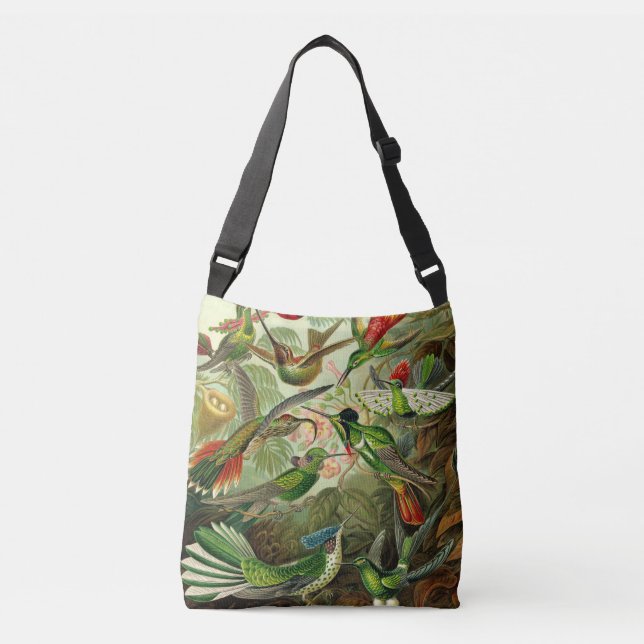 Ernst Haeckel Hummingbird Ornithology Illustration Crossbody Bag (Front)