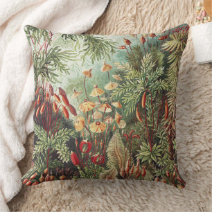 Ernst Haeckel Moss Nature Print Dark Academia Cushion