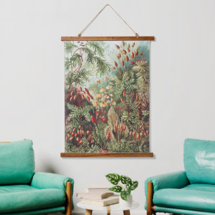 Ernst Haeckel Moss Nature Print Dark Academia Hanging Tapestry