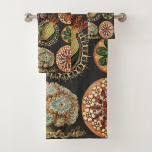 Ernst Haeckel Nautical Sea Life Art Collage Bath Towel Set