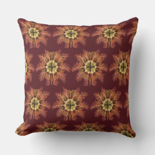 Ernst Haeckel Nautical Tunicate Red Sea Life Art Cushion