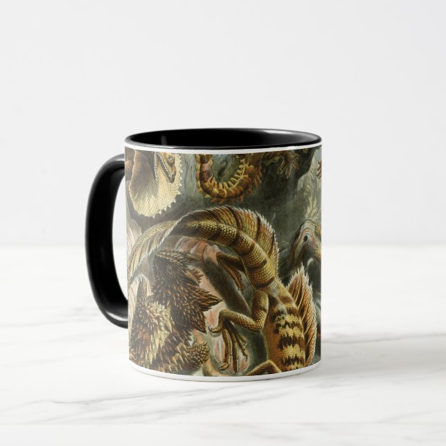 Ernst Haeckel old fashion illustration Lacertilia Mug (Front Left)