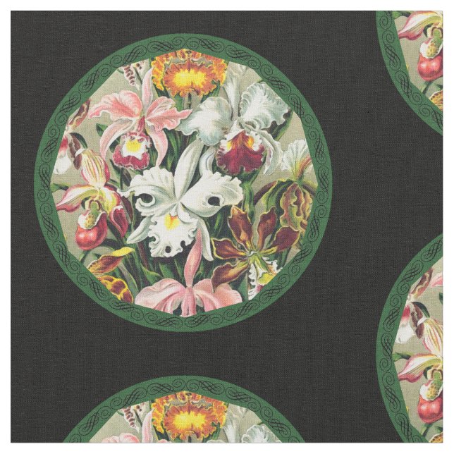 Ernst Haeckel - Orchids Fabric (Close Up)
