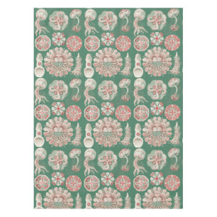 Ernst Haeckel Sea Life Pink Jellyfish Green Poster Tablecloth