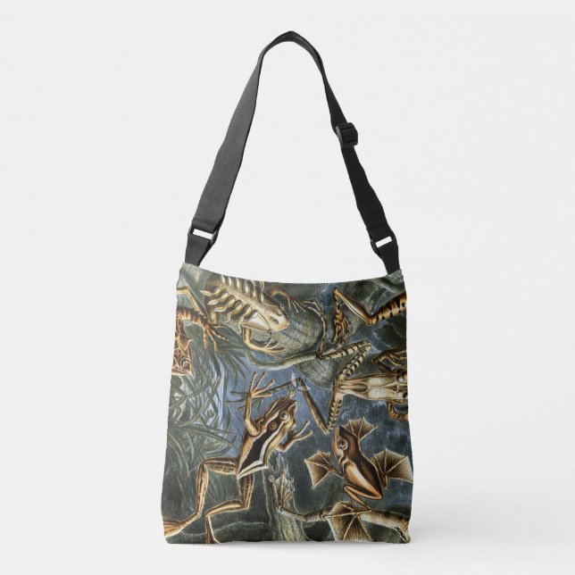 Ernst Haeckel variety of exotic frogs:Batrachia Crossbody Bag (Front)