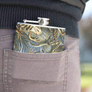 Ernst Haeckel variety of exotic frogs:Batrachia Hip Flask