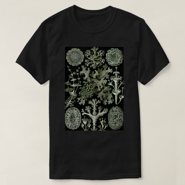 Ernst Haeckel Vintage Biological Illustration Lich T-Shirt (Design Front)