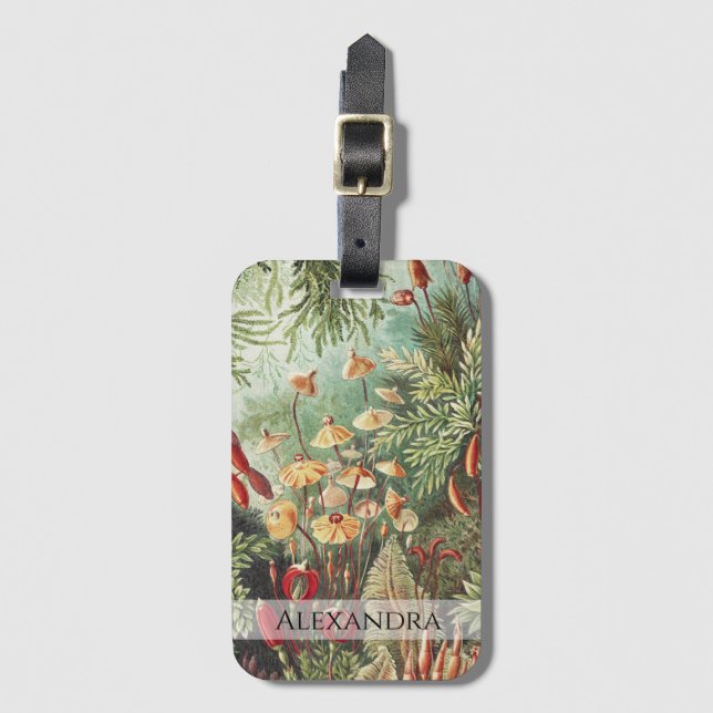Ernst Haeckel Vintage Retro Mushroom Luggage Tag (Front Vertical)