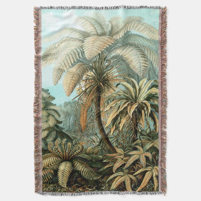 Ernst Haeckel's Filicinae (Tree Ferns) Throw Blank Blanket (Front Vertical)