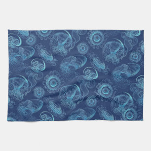 Ernst Haeckel's Leptomedusae (Dark Blue) Tea Towel