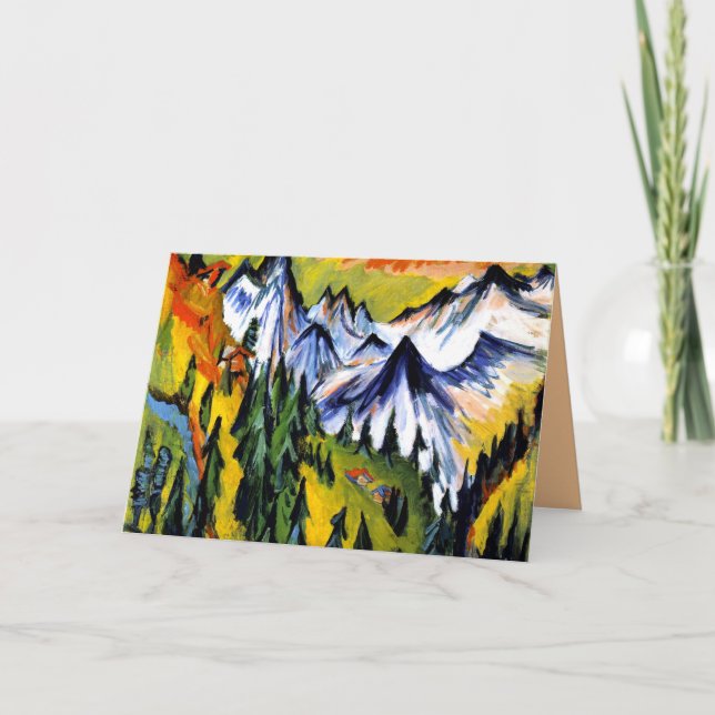 Ernst Kirchner - Berggipfel, famous painting Card (Front)