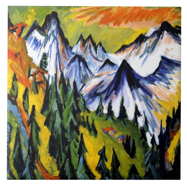 Ernst Kirchner - Berggipfel Tile (Front)