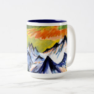 Ernst Kirchner - Berggipfel, Two-Tone Coffee Mug